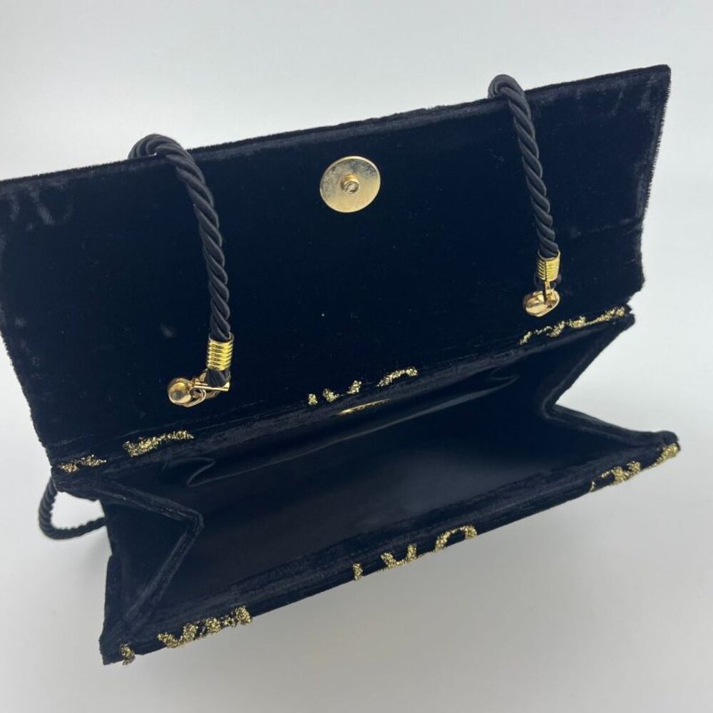 ★SOLD★ Fendi Shoulder Bag Pochette Black Velour Vintage - Picture 15 of 16